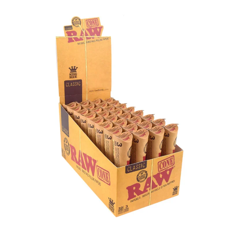 RAW 3 Cones per pack