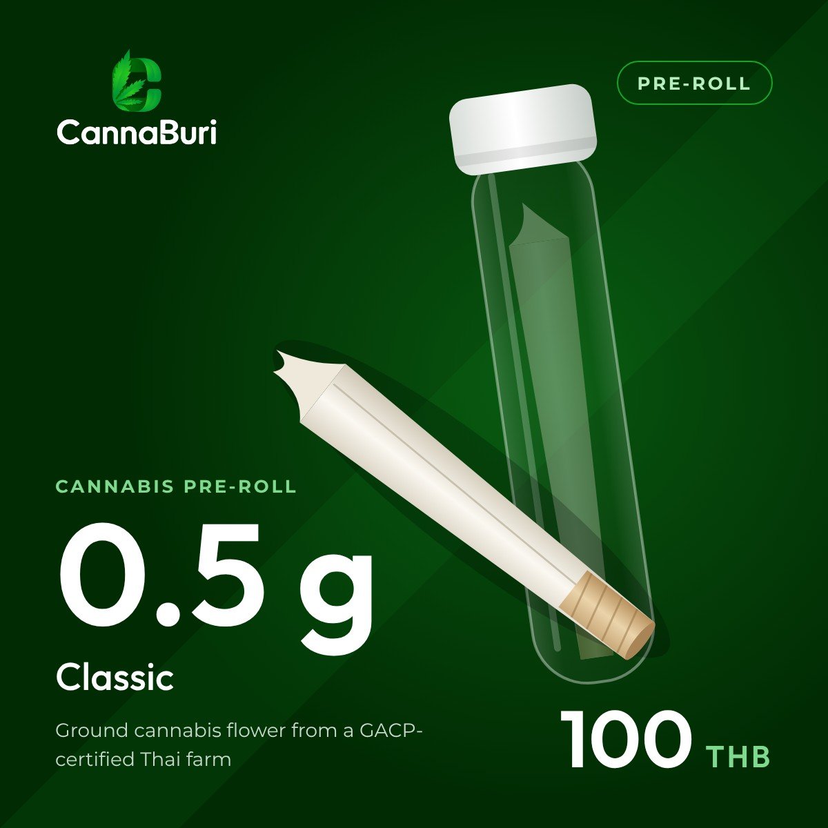CannaBuri Pre-Roll 0.5 g Classic, 100 THB