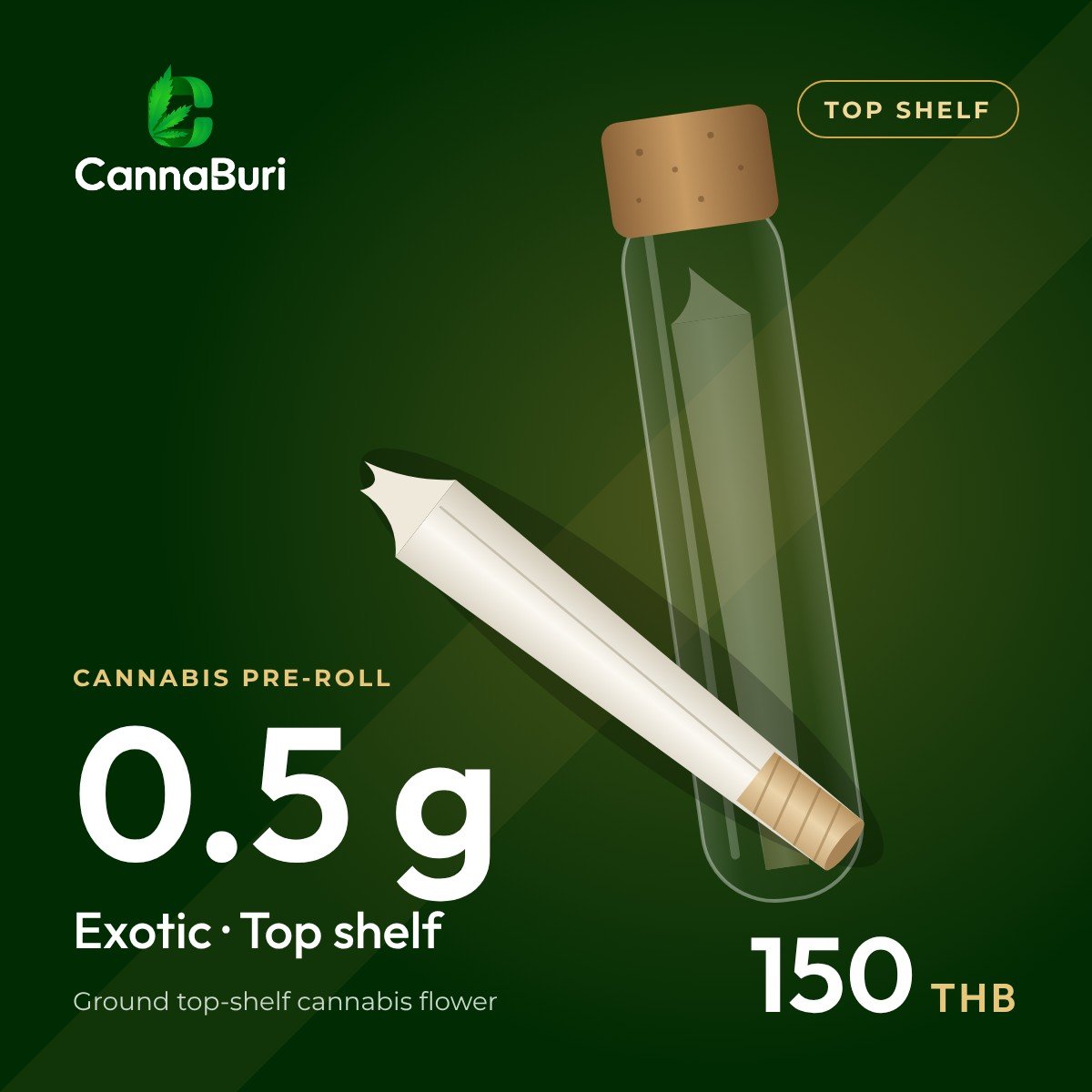 CannaBuri Pre-Roll 0.5 g Exotic / Top shelf, 150 THB