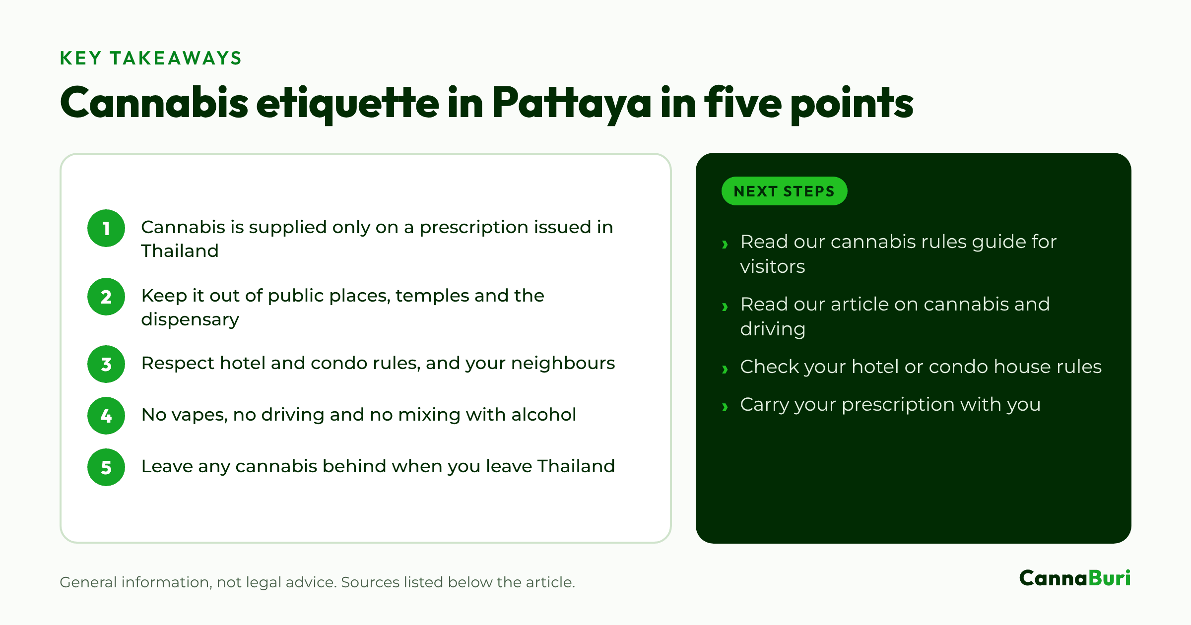 Key takeaways: five points on cannabis etiquette in Pattaya, with next steps for readers.